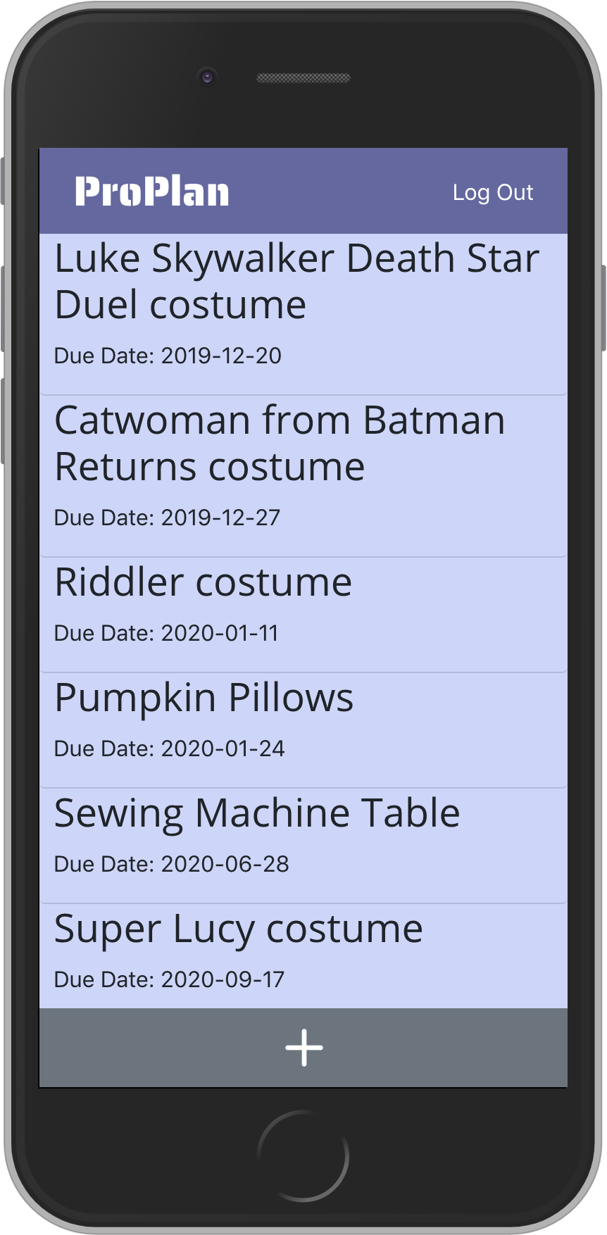 Smartphone displaying app